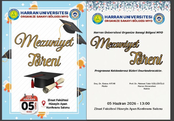 2025-2026 Eğitim-Öğretim Yılı Mezuniyet Törenimize Davetlisiniz.